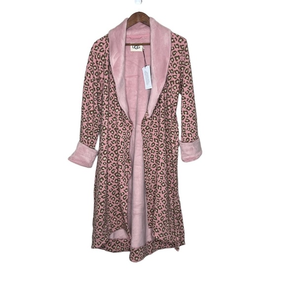 UGG Duffield II Double Knit Fleece Luxurious Pink Heather Robe - Picture 12 of 16